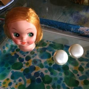 Vtg clip on faux pearl earrings